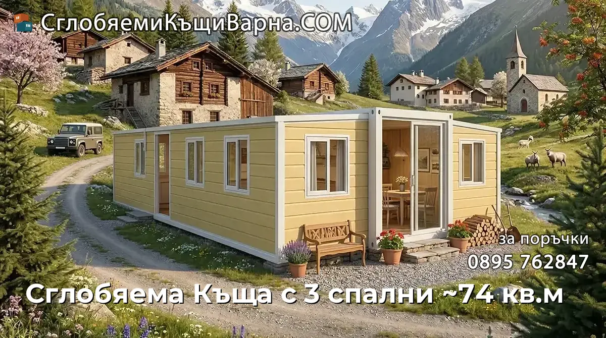 Сглобяема Къща с 3 спални ~74 кв.м